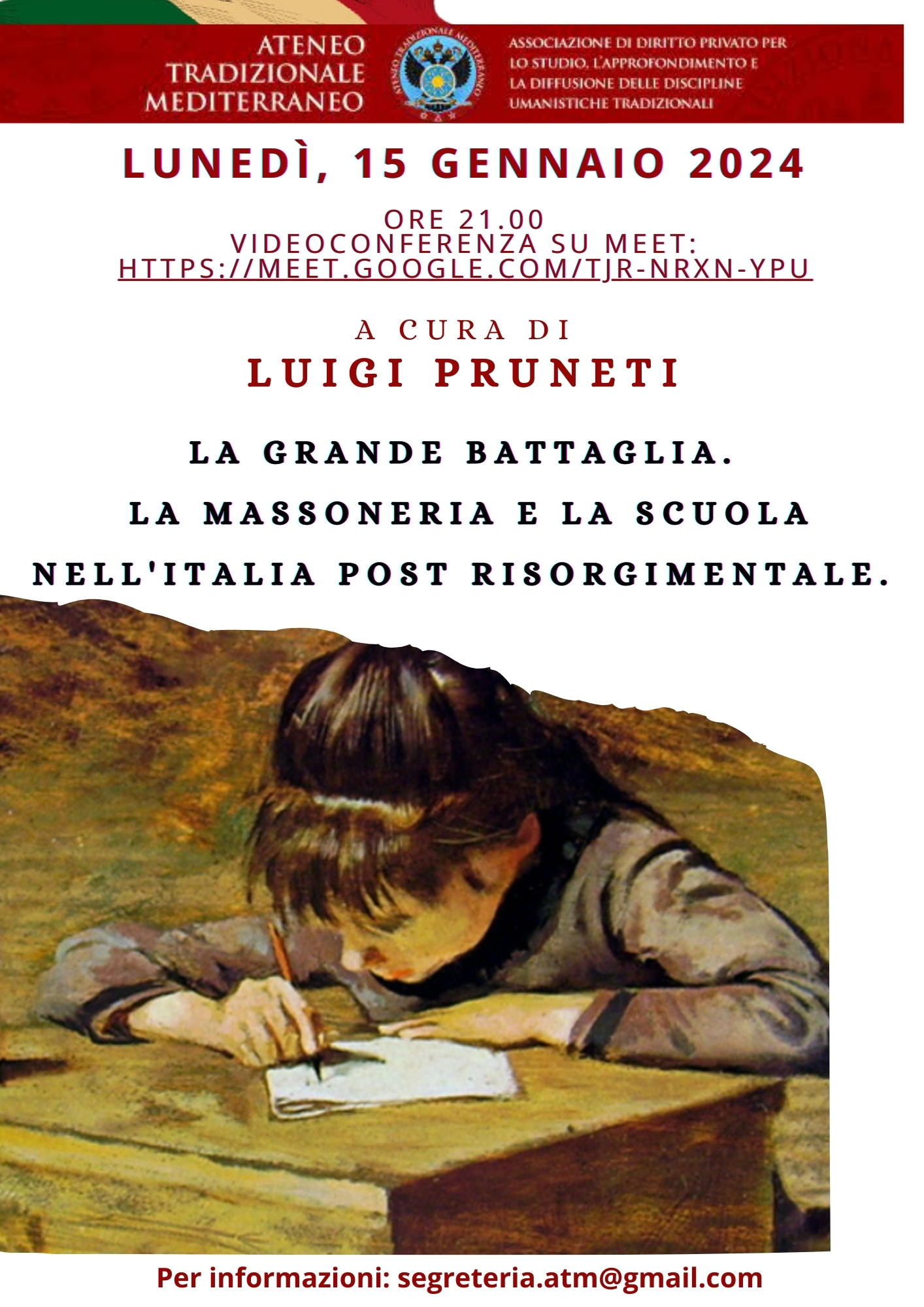 Videoconferenza_La Massoneria e la scuola_nel periodo post risorgimentale_Luigi Pruneti